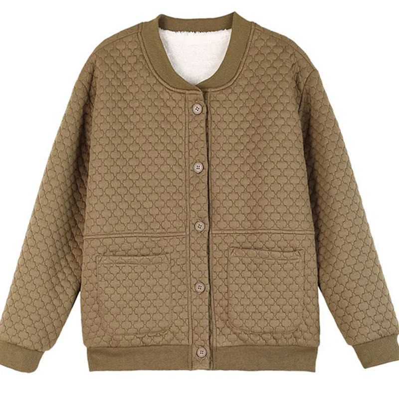 Spring Autumn Winter Plush Jacket Women's Middle-aAged Elderly Mothers' Clothing Fashionable And Warm Showing Cardigan Short
Spring Autumn Winter Plush Jacket Women's Middle-aAged Elderly Mothers' Clothing Fashionable And Warm Showing Cardigan Short