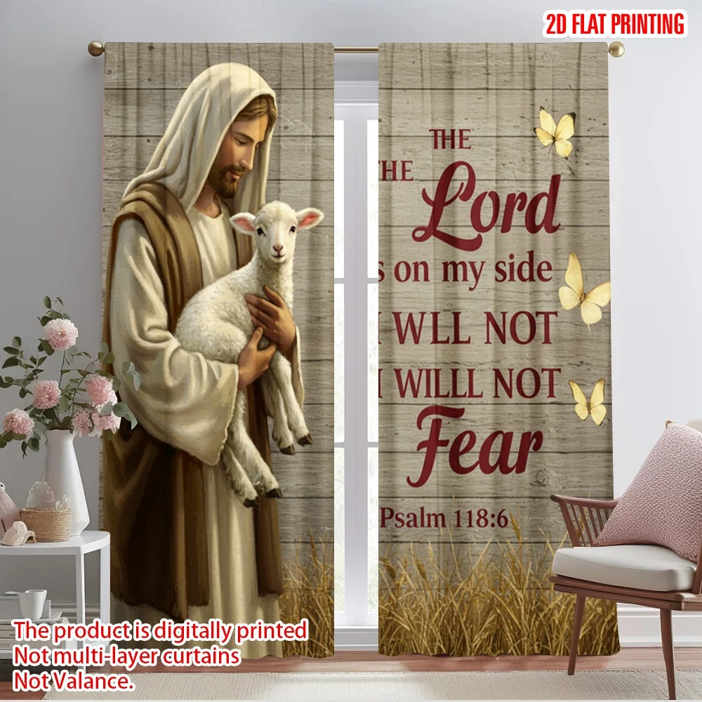2pcs 2D flat printing Window Curtains Jesus Lamb Side Fear Polyester Without Electricity Festive Curtains Use for Photo Booth
2pcs 2D flat printing Window Curtains Jesus Lamb Side Fear Polyester Without Electricity Festive Curtains Use for Photo Booth
