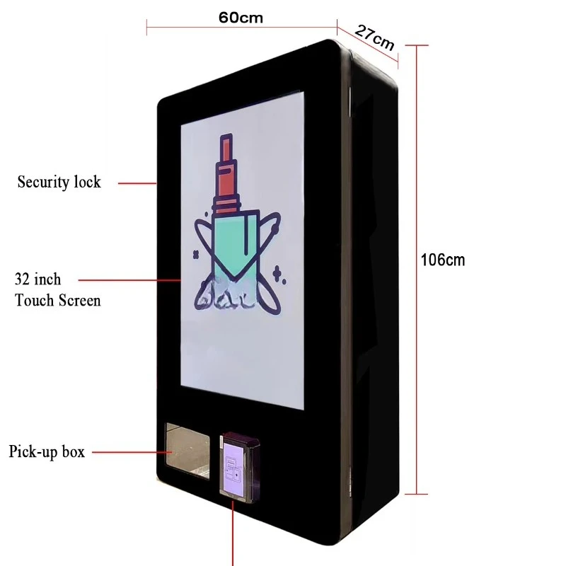 High-end quality fully automated vending machine Customized 32-inch mini wall-mounted vending machine with card reader
High-end quality fully automated vending machine Customized 32-inch mini wall-mounted vending machine with card reader