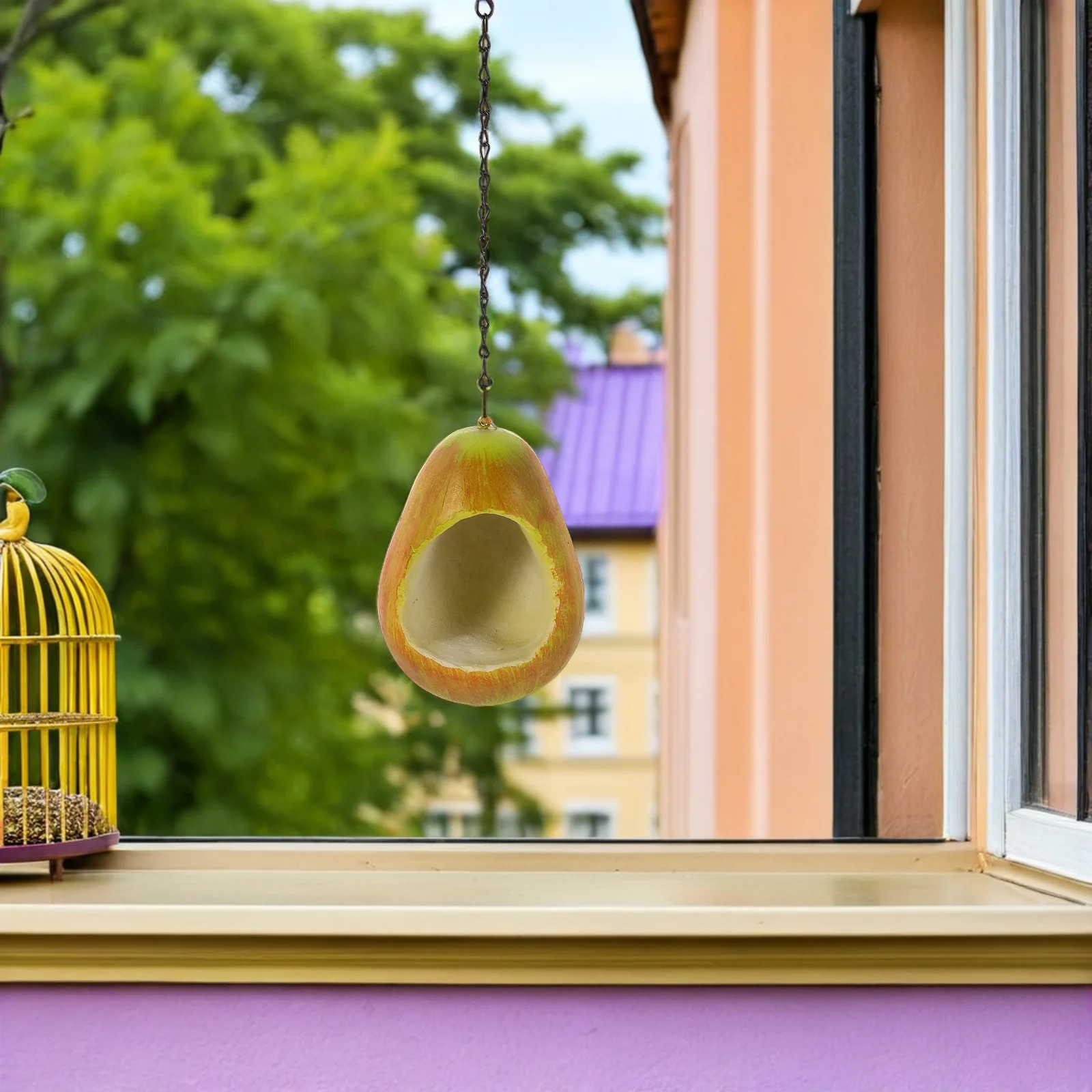 Creative Pear Shaped Resin Feeder Outdoor Hanging Food Bowl Large Capacity Garden Bird Feeding Station For Backyard Patio
Creative Pear Shaped Resin Feeder Outdoor Hanging Food Bowl Large Capacity Garden Bird Feeding Station For Backyard Patio