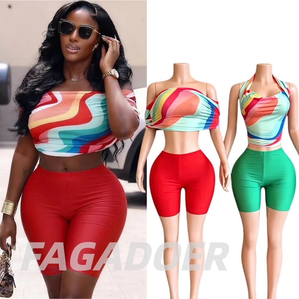 FAGADOER Fashion Color Block Two Piece Sets for Women Sleveless Stacked Tops Sexy Slim Shorts Suits Famle Streetwear Outfits
FAGADOER Fashion Color Block Two Piece Sets for Women Sleveless Stacked Tops Sexy Slim Shorts Suits Famle Streetwear Outfits