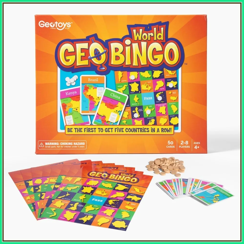 World Bingo: Geography Game for Home, School or Camp - Fun Educational Bingo for Family, Learn Countries of the World
World Bingo: Geography Game for Home, School or Camp - Fun Educational Bingo for Family, Learn Countries of the World