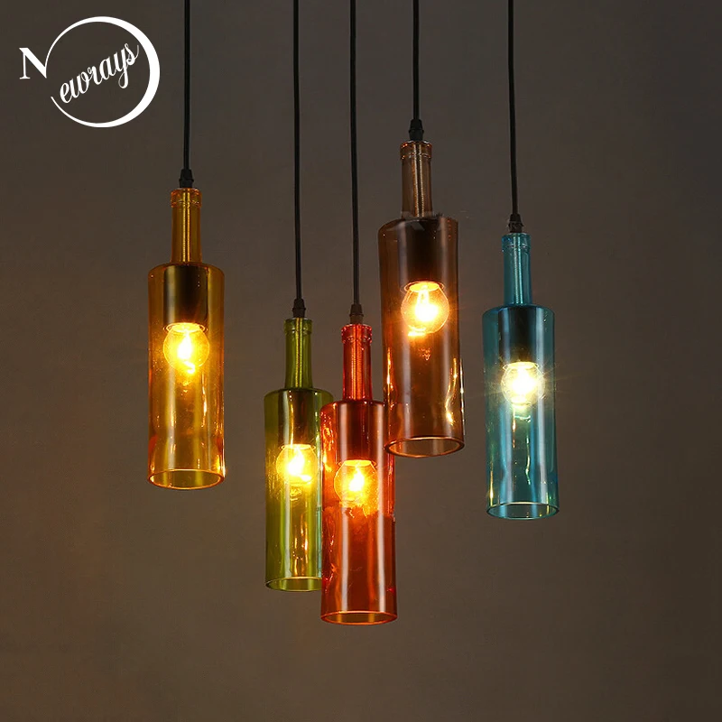 Loft retro beer bottle glass pendant light Creative hanging lamp for bar shop restaurant living room cafe
Loft retro beer bottle glass pendant light Creative hanging lamp for bar shop restaurant living room cafe