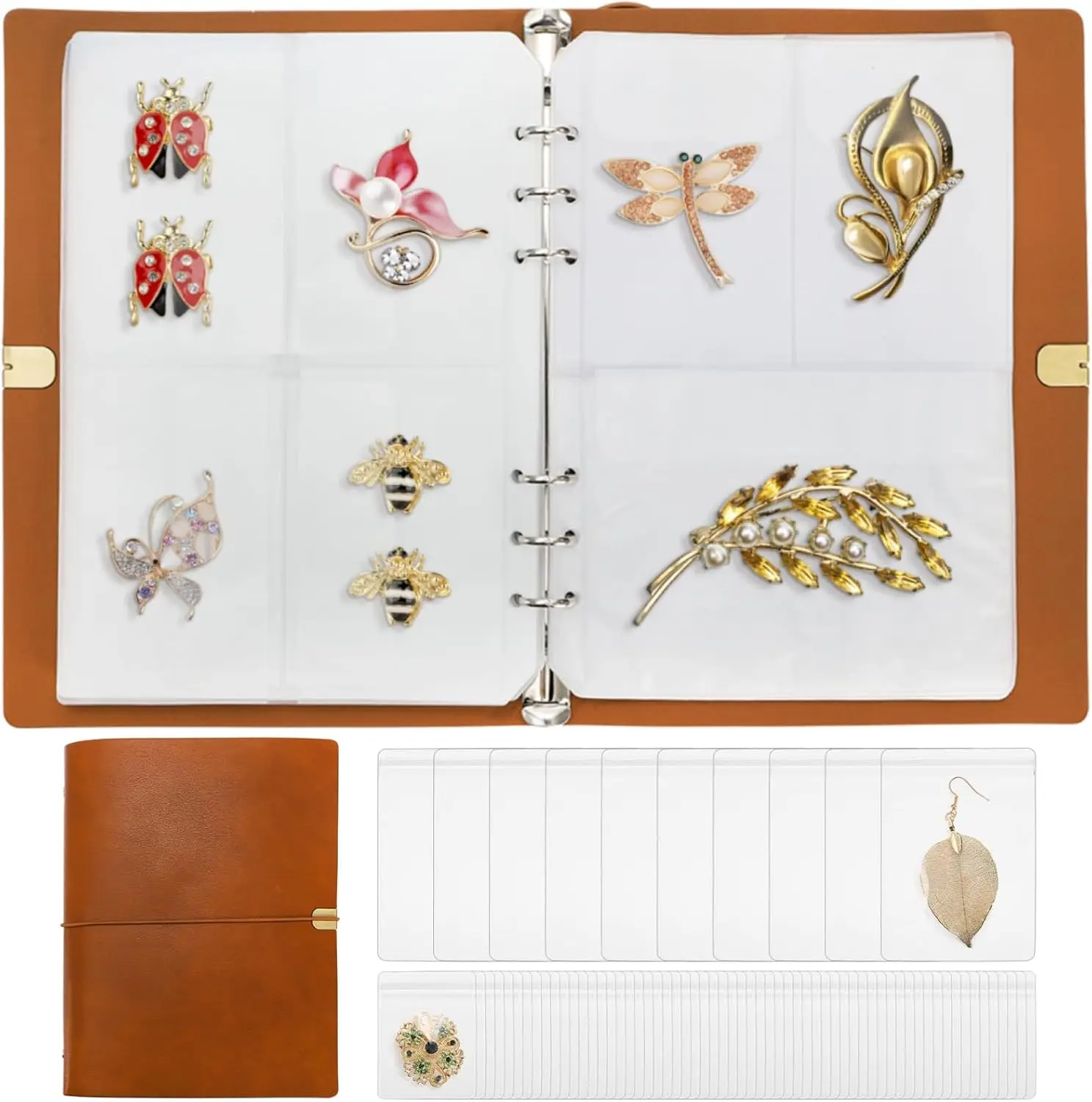 134 Pockets Jewelry Storage Book, PU Leather Travel Jewelry Organizer with Pockets, Portable Earring
134 Pockets Jewelry Storage Book, PU Leather Travel Jewelry Organizer with Pockets, Portable Earring