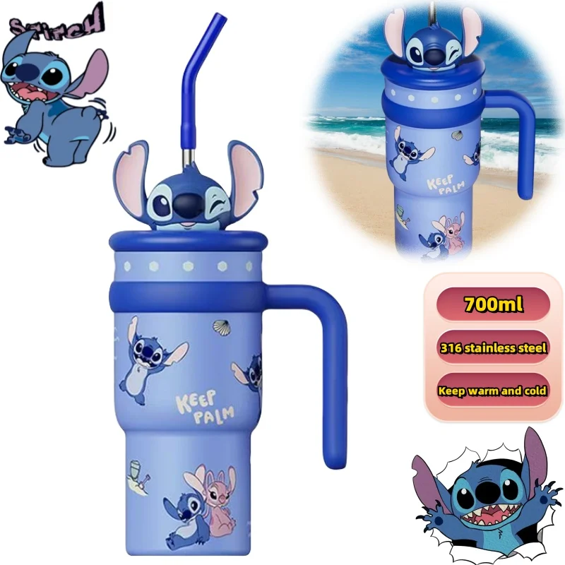 Disney Stitchie thermos mug creative high value cartoon print large capacity portable 316 stainless steel straw cup with handle
Disney Stitchie thermos mug creative high value cartoon print large capacity portable 316 stainless steel straw cup with handle
