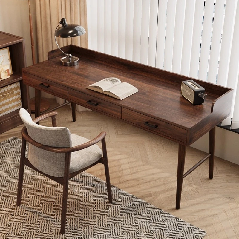 High-end South American black walnut desk, solid wood workbench home desk, long desk against the wall with drawers
High-end South American black walnut desk, solid wood workbench home desk, long desk against the wall with drawers