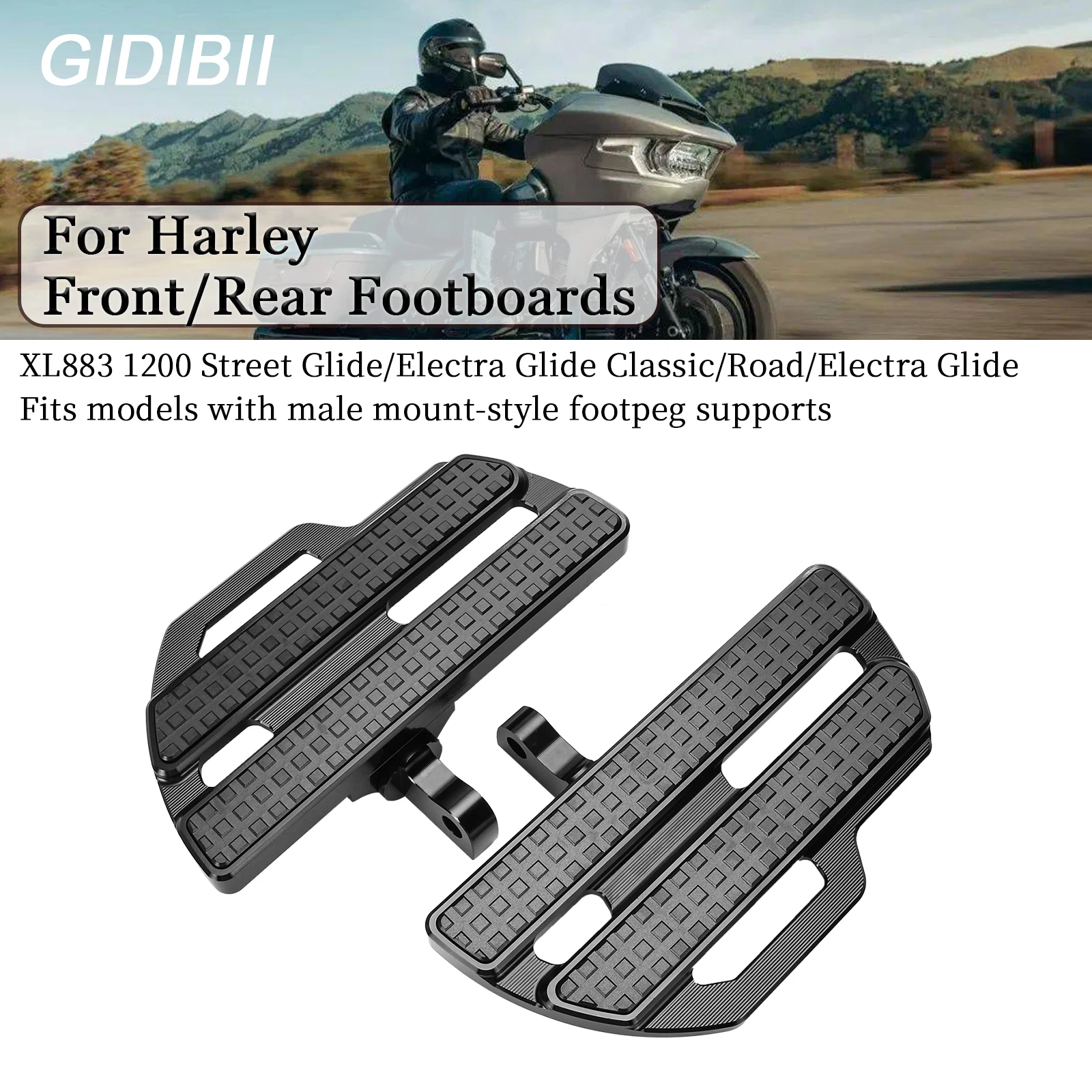 1 Pair Motorcycle Pedals Footboards Floorboard For Harley Touring Street/Electra Glide Male Mount Style Wide Footpegs
1 Pair Motorcycle Pedals Footboards Floorboard For Harley Touring Street/Electra Glide Male Mount Style Wide Footpegs