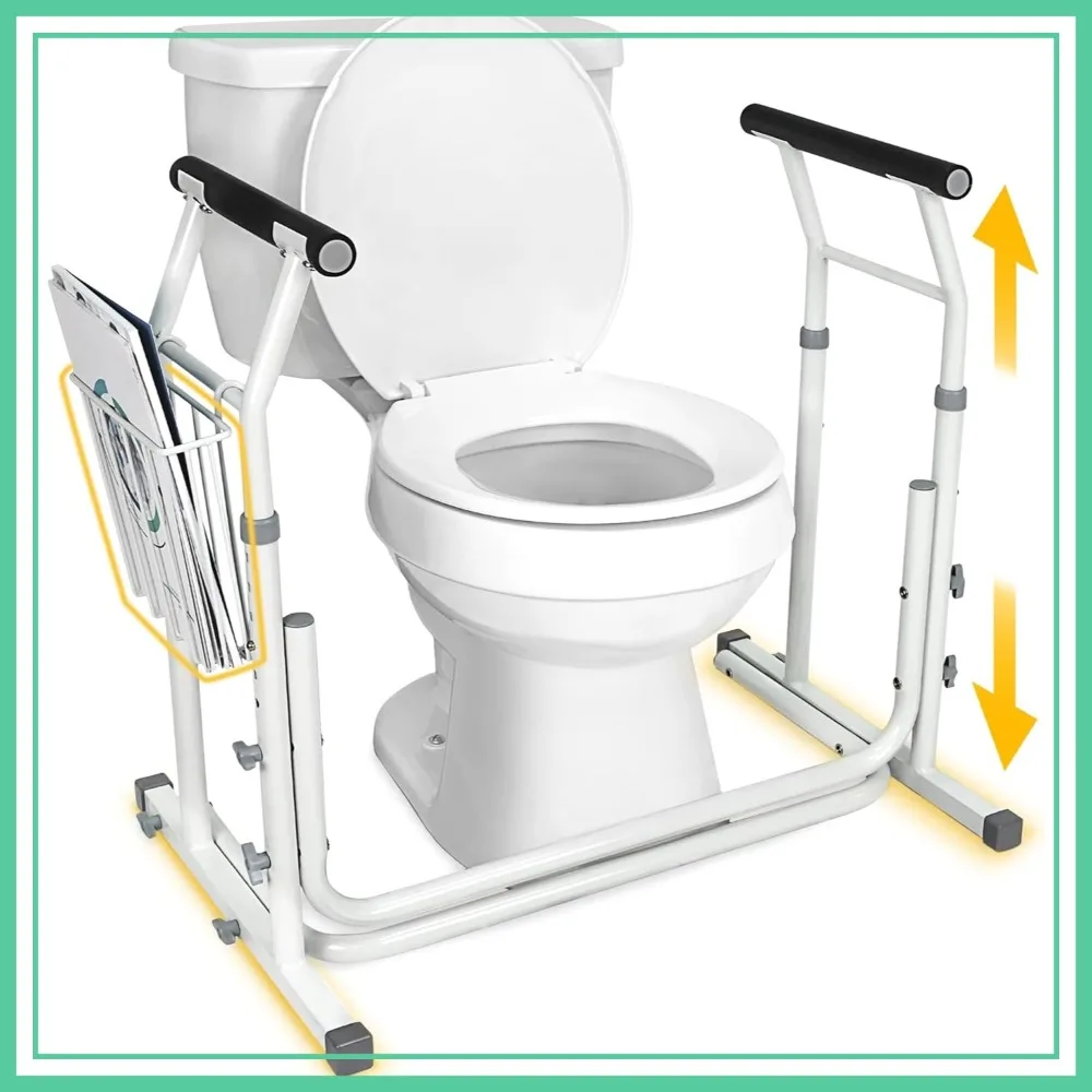FSA/HSA Eligible, Vaunn Medical Patented Height Adjustable Toilet Rail Grab Bar & Commode Safety Frame Handle
FSA/HSA Eligible, Vaunn Medical Patented Height Adjustable Toilet Rail Grab Bar & Commode Safety Frame Handle
