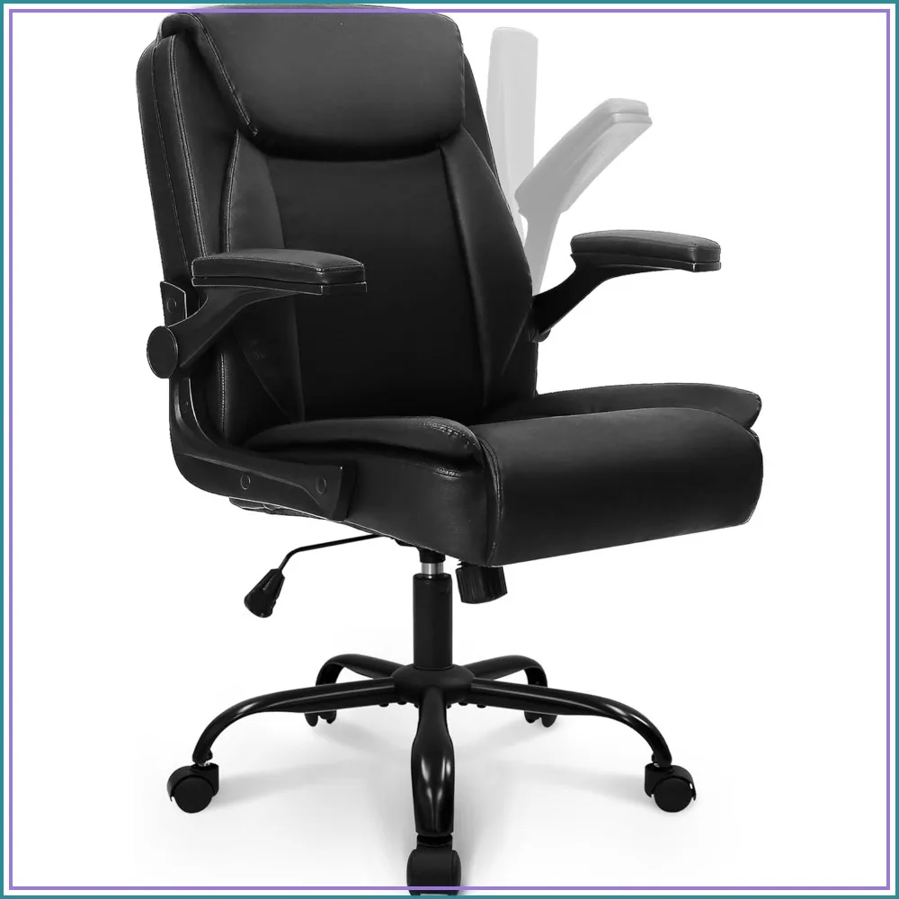 Ergonomic Mid-Back Office Chair with Flip-Up Armrests, Adjustable Height, Swivel, PU Leather, Black/White
Ergonomic Mid-Back Office Chair with Flip-Up Armrests, Adjustable Height, Swivel, PU Leather, Black/White