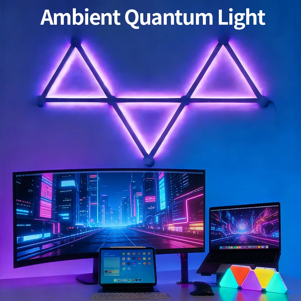 Smart Splicing Polygon Quantum Lights RGB DIY Creative Sync Gaming Ambient Lights LED Wall Mounted Decorative Atmosphere Lights
Smart Splicing Polygon Quantum Lights RGB DIY Creative Sync Gaming Ambient Lights LED Wall Mounted Decorative Atmosphere Lights