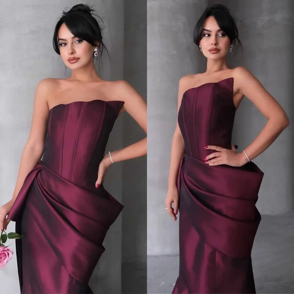 Customized Temperament Satin Evening Dresses Fashion Strapless Homecoming Dresses Exquisite Court Train Special Occasion Gowns
Customized Temperament Satin Evening Dresses Fashion Strapless Homecoming Dresses Exquisite Court Train Special Occasion Gowns