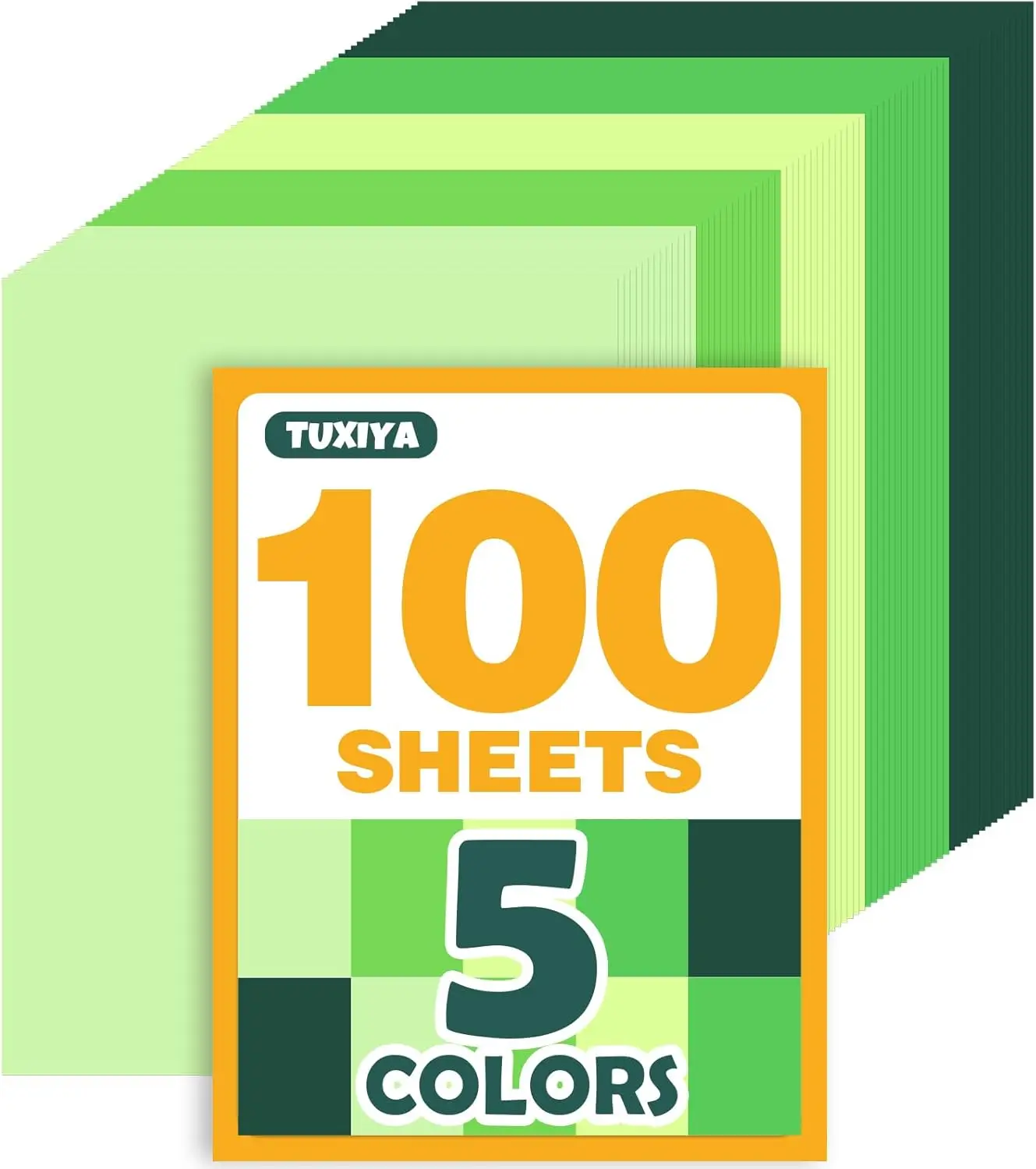 100 Sheets Green Cardstock, 8.5x11", 180GSM, 5 Shades, for Crafts & School
100 Sheets Green Cardstock, 8.5x11", 180GSM, 5 Shades, for Crafts & School