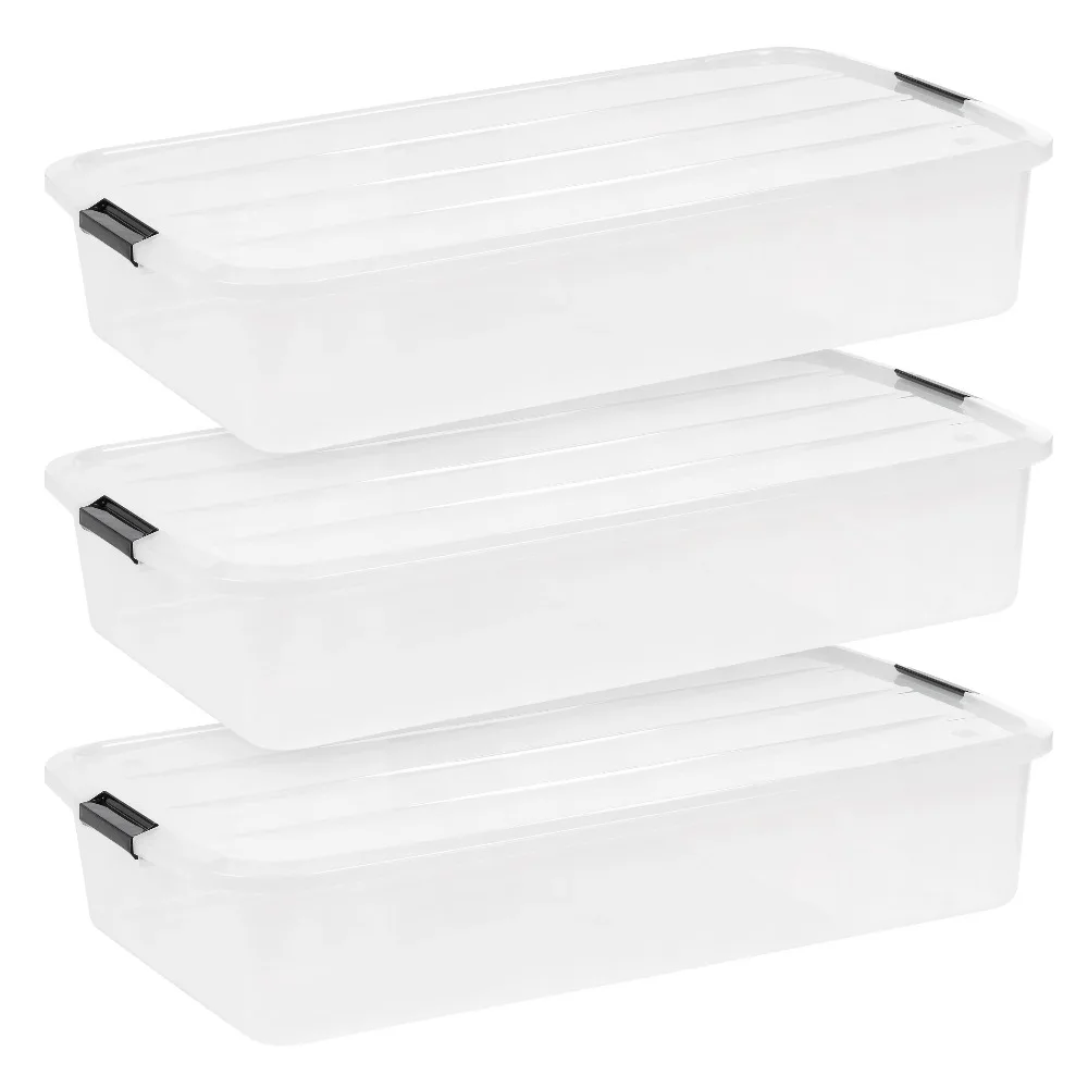 50 Qt. Plastic Storage Bins with Lids, Stackable Storage Containers, Totes, 3 Pack
50 Qt. Plastic Storage Bins with Lids, Stackable Storage Containers, Totes, 3 Pack