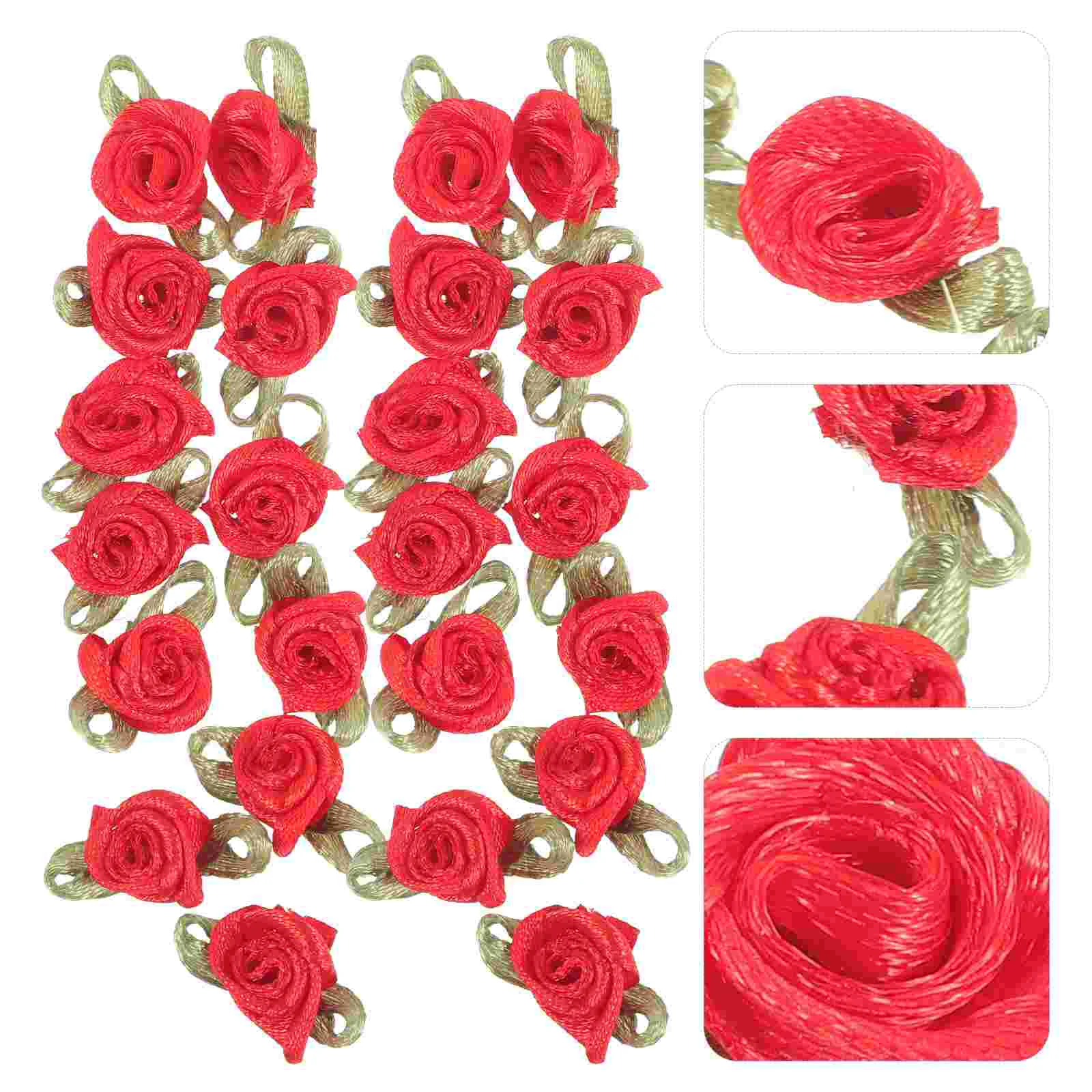 100 Pcs Ribbon Rose Bows Fabric Artificial Flowers Embroidery Sewing Decorations Leaf Garland Craft Supplies Hair
100 Pcs Ribbon Rose Bows Fabric Artificial Flowers Embroidery Sewing Decorations Leaf Garland Craft Supplies Hair