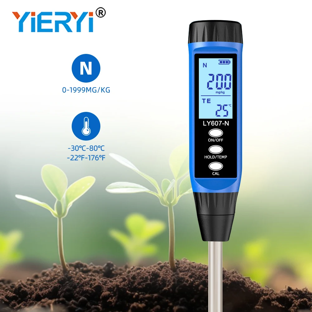 Digital Soil Nutrient Tester Soil Nitrogen Meter Nitrogen/Phosphorus/Potassium/Temperature Tester for Gardens Orchard
Digital Soil Nutrient Tester Soil Nitrogen Meter Nitrogen/Phosphorus/Potassium/Temperature Tester for Gardens Orchard