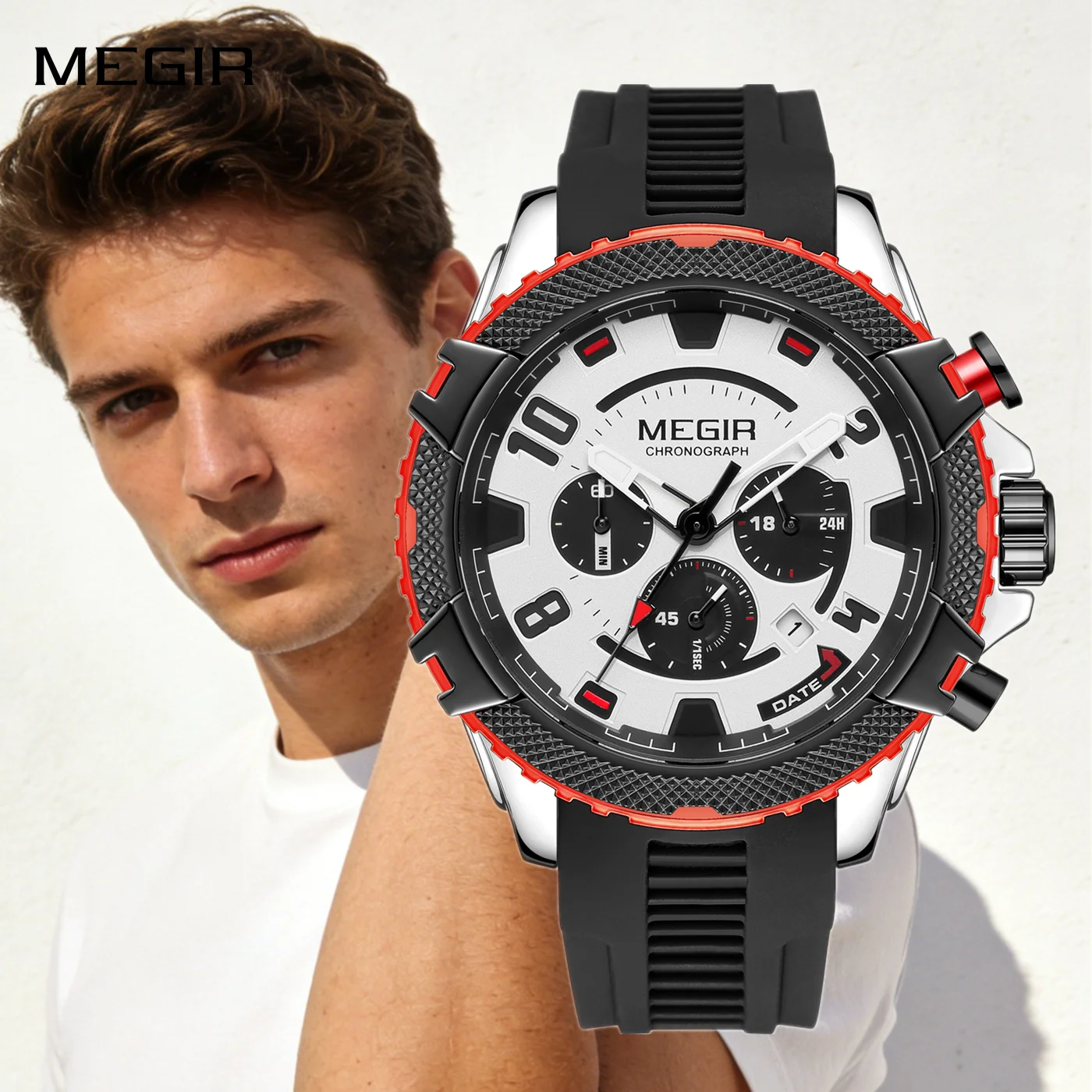 MEGIR 48MM Dial Chronograph Men's Quartz Watches Waterproof Luminous Sport Casual Wristwatch with 24-hour Auto Date Gift for Man
MEGIR 48MM Dial Chronograph Men's Quartz Watches Waterproof Luminous Sport Casual Wristwatch with 24-hour Auto Date Gift for Man