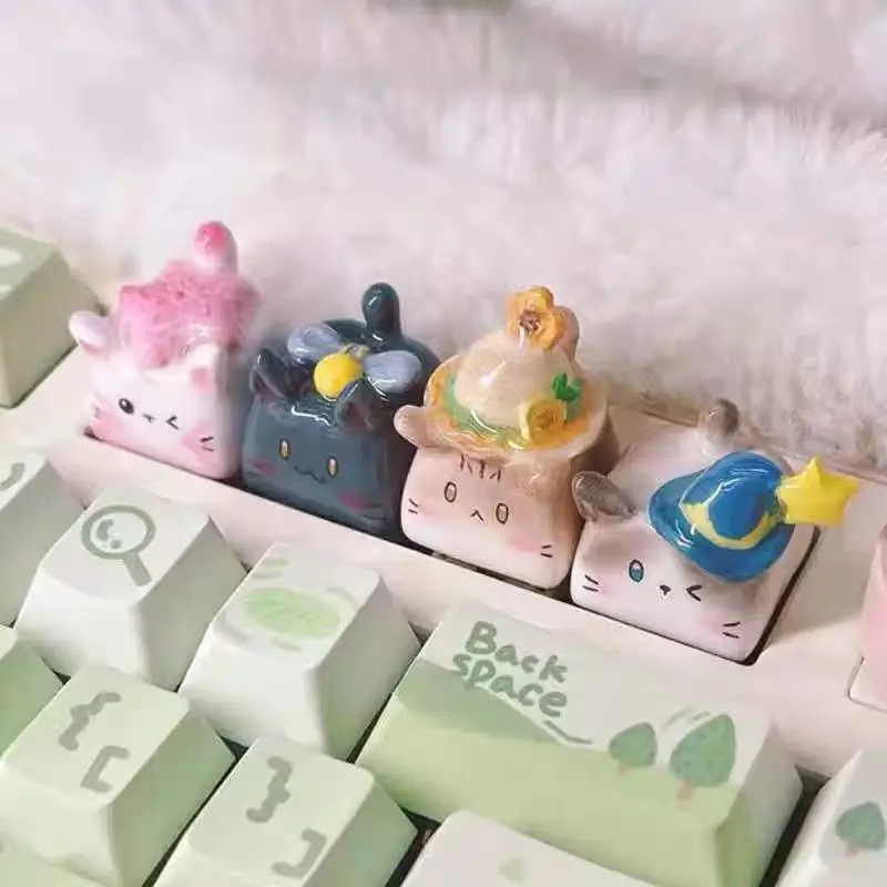 DIY глиняные колпачки для клавиш с котом ручной работы, креативные колпачки для механической клавиатуры с милым кроликом, розовые женские украшения для клавиатуры
DIY глиняные колпачки для клавиш с котом ручной работы, креативные колпачки для механической клавиатуры с милым кроликом, розовые женские украшения для клавиатуры