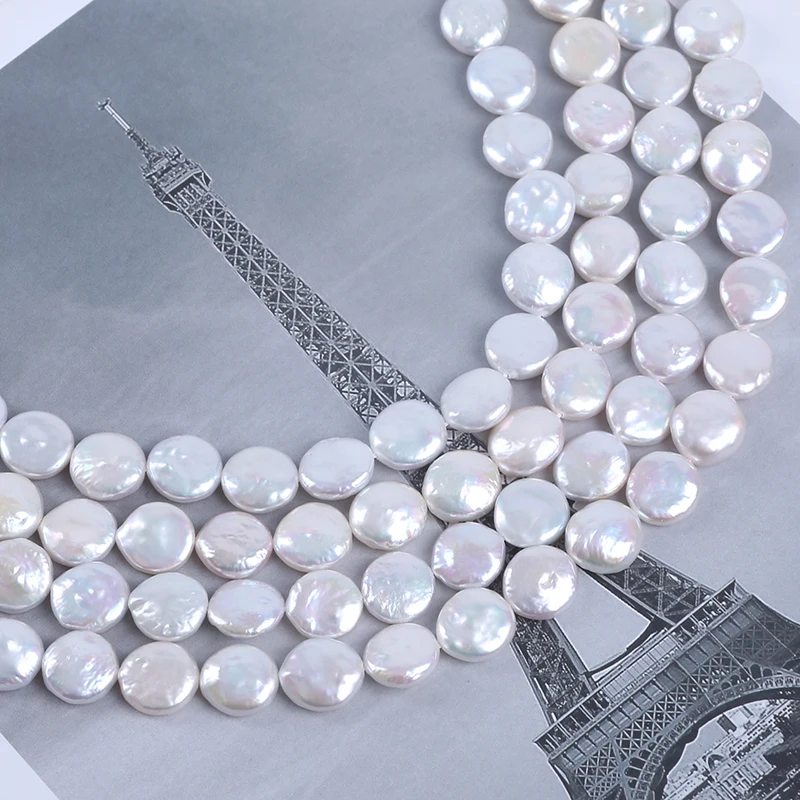 11-12mm White Coin Shape Baroque Cultured Freshwater Pearl Strands Wholesale for Jewelry Making
11-12mm White Coin Shape Baroque Cultured Freshwater Pearl Strands Wholesale for Jewelry Making