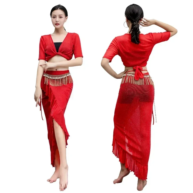 2022 Adult Women Dancing Costumes Oriental Bellydance Beginners Practice Suit Tops Long Skirt Set Modern Dance Stage Performance
2022 Adult Women Dancing Costumes Oriental Bellydance Beginners Practice Suit Tops Long Skirt Set Modern Dance Stage Performance