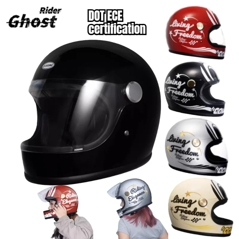 Винтажный мотоциклетный шлем DOT ECE, шлем для электромобиля, универсальный узор со смайликом, всесезонные, анфас, Cascos Para Motos
Винтажный мотоциклетный шлем DOT ECE, шлем для электромобиля, универсальный узор со смайликом, всесезонные, анфас, Cascos Para Motos