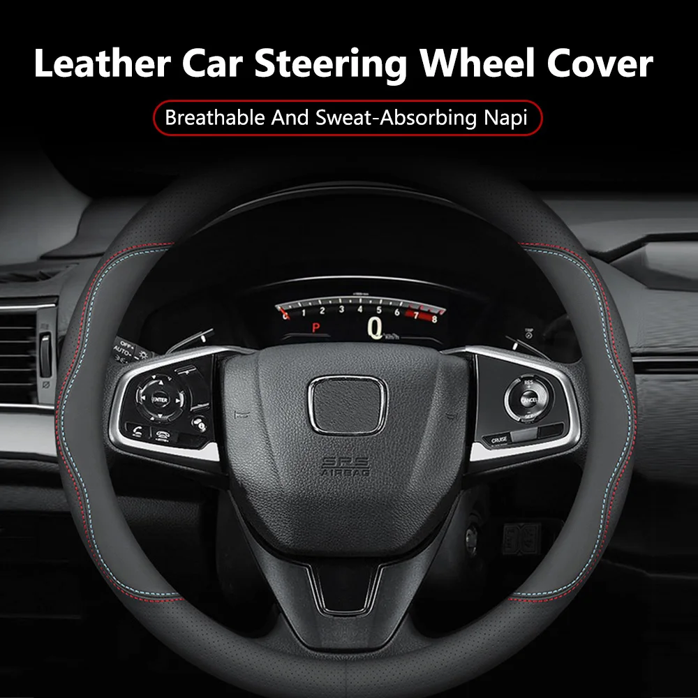 Car Steering Wheel Cover Breathable Sweat Absorbent Anti-slip Accessories Leather Handle Cover Applicable to All Four Seasons 
Car Steering Wheel Cover Breathable Sweat Absorbent Anti-slip Accessories Leather Handle Cover Applicable to All Four Seasons