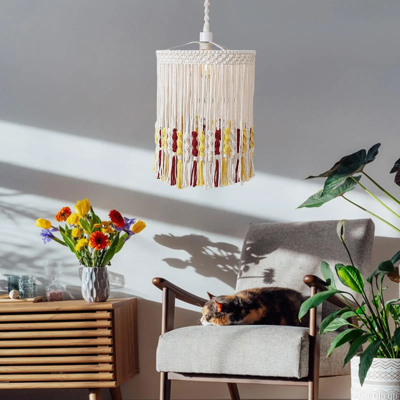 Handmade Woven Lampshade, Boho Modern Living Room, Restaurant Office Pendant Light Shade Hanging Macrame Lamp Shade
Handmade Woven Lampshade, Boho Modern Living Room, Restaurant Office Pendant Light Shade Hanging Macrame Lamp Shade