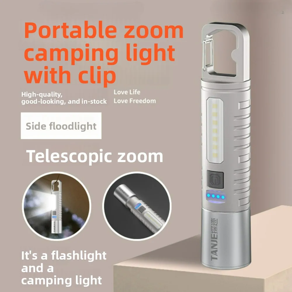 Dual-Light Source Super Bright Flashlight Zoomable Telescopic with Hook Rechargeable Ultra-Bright Long-Lasting Torch
Dual-Light Source Super Bright Flashlight Zoomable Telescopic with Hook Rechargeable Ultra-Bright Long-Lasting Torch