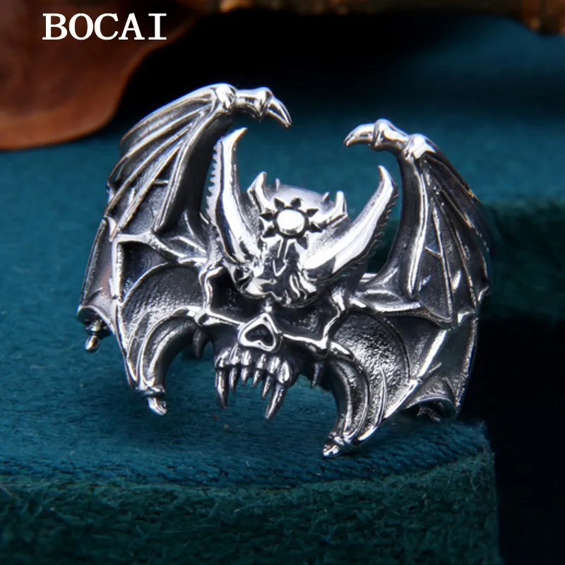 BOCAI NEW S925 Sterling Silver Personalized Dark Adjustable Demon Skull Bat Wing Ring Gift for Men and Women
BOCAI NEW S925 Sterling Silver Personalized Dark Adjustable Demon Skull Bat Wing Ring Gift for Men and Women