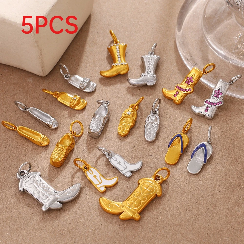 5Pcs Stainless Steel Boot Slipper Charms Unique Shoe Shape Pendants DIY Jewelry Accessories
5Pcs Stainless Steel Boot Slipper Charms Unique Shoe Shape Pendants DIY Jewelry Accessories