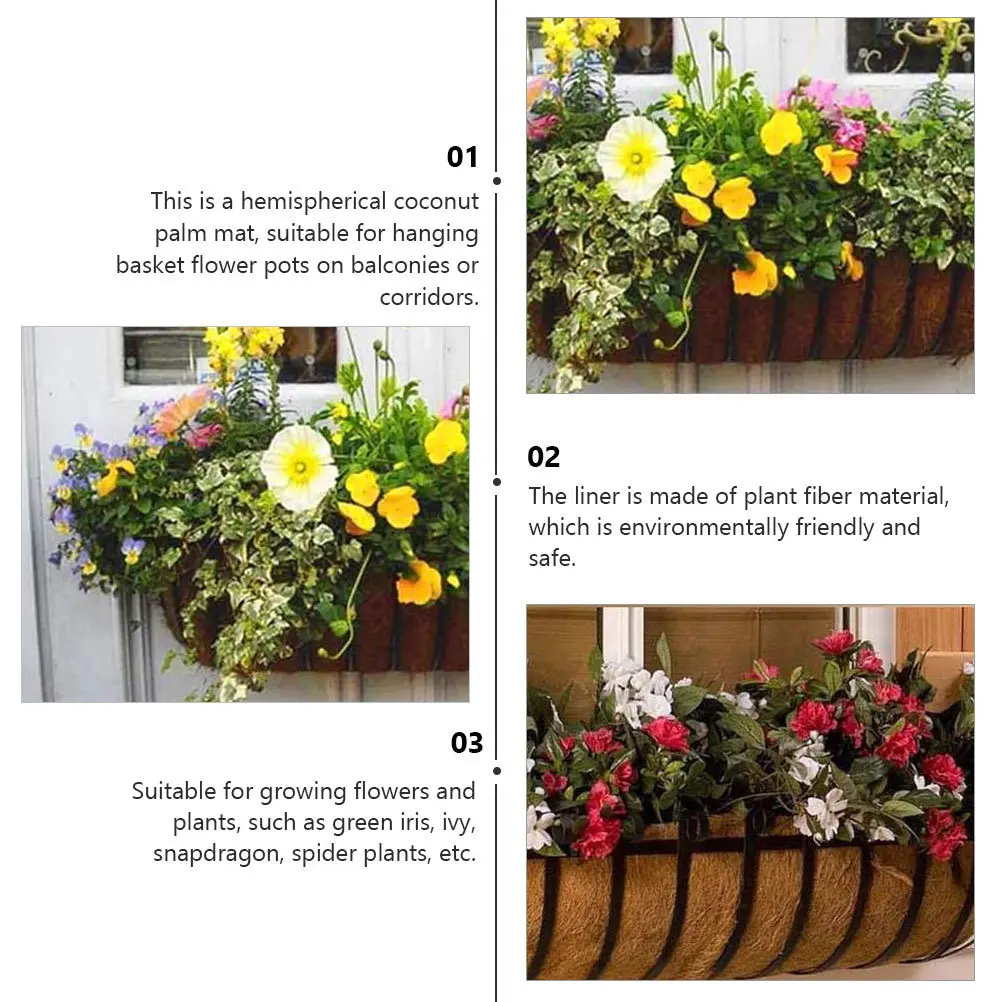 3Pcs Coconut Plant Pot Cushion Hemispherical Flexible Flower Basket Liner Natural Flowerpot Base for Hanging Planter Air
3Pcs Coconut Plant Pot Cushion Hemispherical Flexible Flower Basket Liner Natural Flowerpot Base for Hanging Planter Air