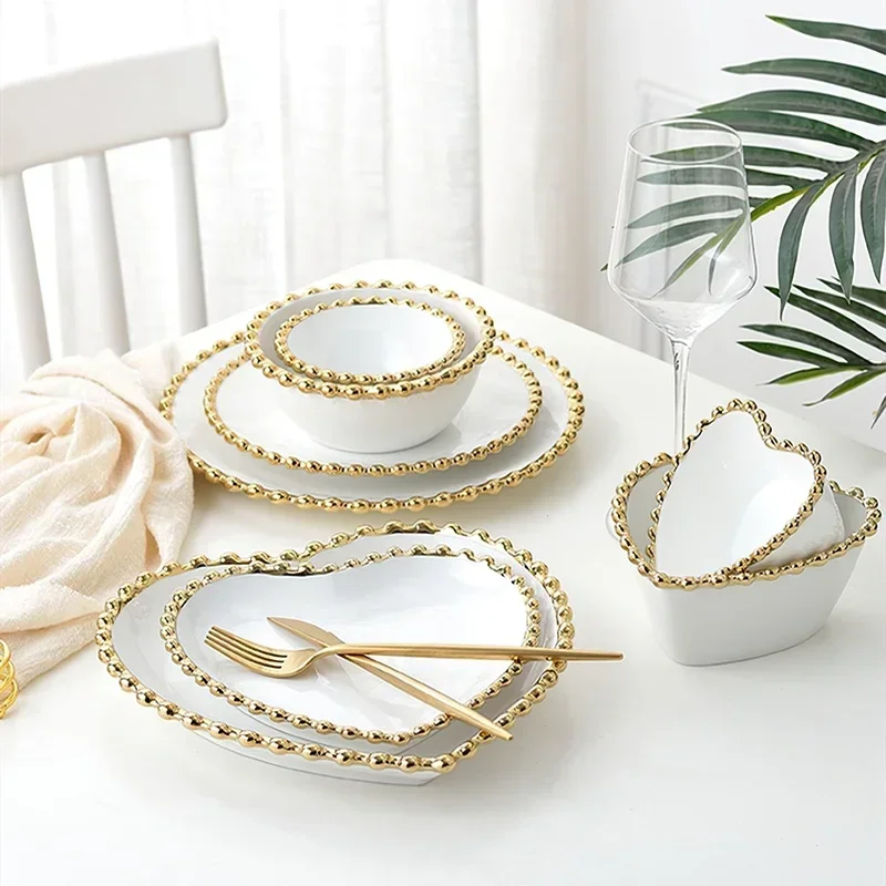 1pcs Ceramic Large Rice Bowl Heart-shaped Tableware Nordic Phnom Penh White Round Salad Plate Steak Dish Dinnerware Dinner Plate
1pcs Ceramic Large Rice Bowl Heart-shaped Tableware Nordic Phnom Penh White Round Salad Plate Steak Dish Dinnerware Dinner Plate