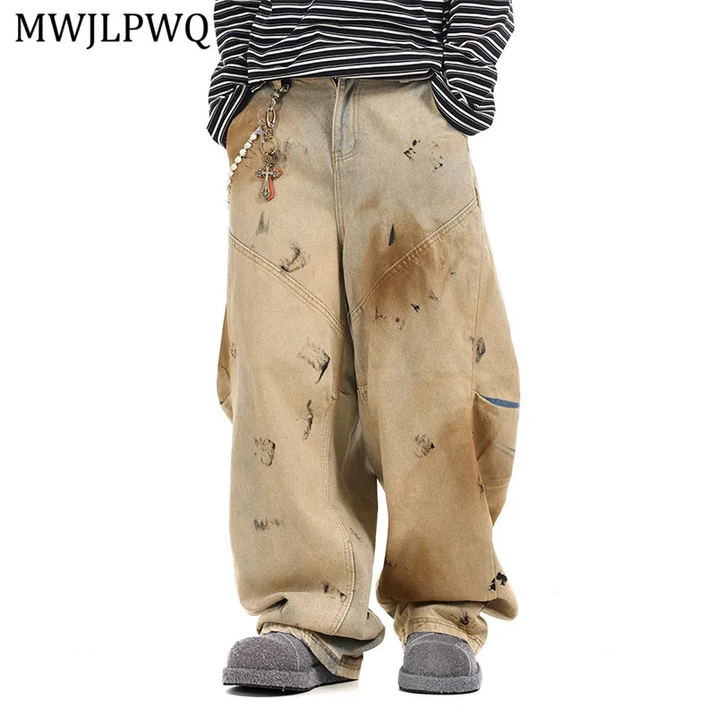 MWJLPWQ Американские джинсы в стиле ретро с грязным красителем, мужские потертые свободные повседневные широкие брюки 2023, осень 20211
MWJLPWQ Американские джинсы в стиле ретро с грязным красителем, мужские потертые свободные повседневные широкие брюки 2023, осень 20211