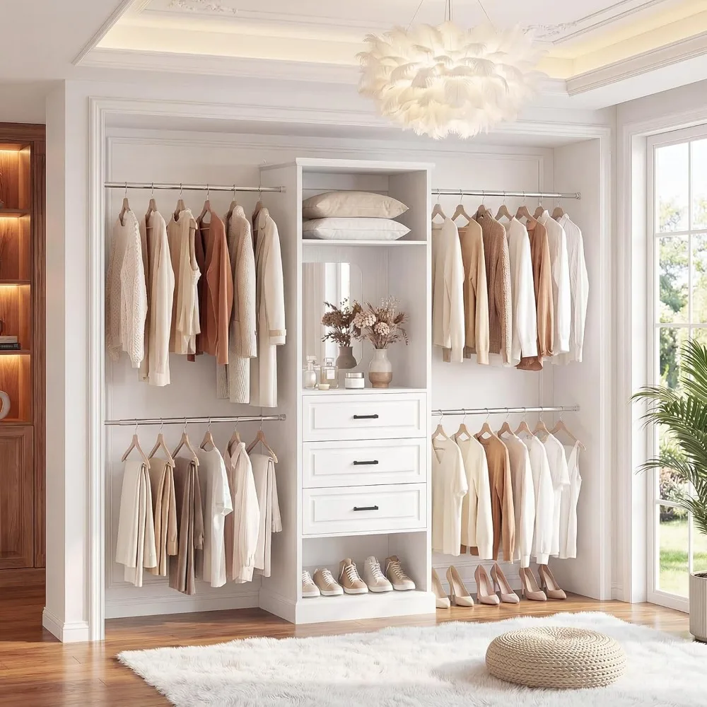 Closet System, 4FT - 9FT Closet Organizer with Mirror, Luxury Walk in Closet Insert with Drawers and 4 Hanging, Customized
Closet System, 4FT - 9FT Closet Organizer with Mirror, Luxury Walk in Closet Insert with Drawers and 4 Hanging, Customized