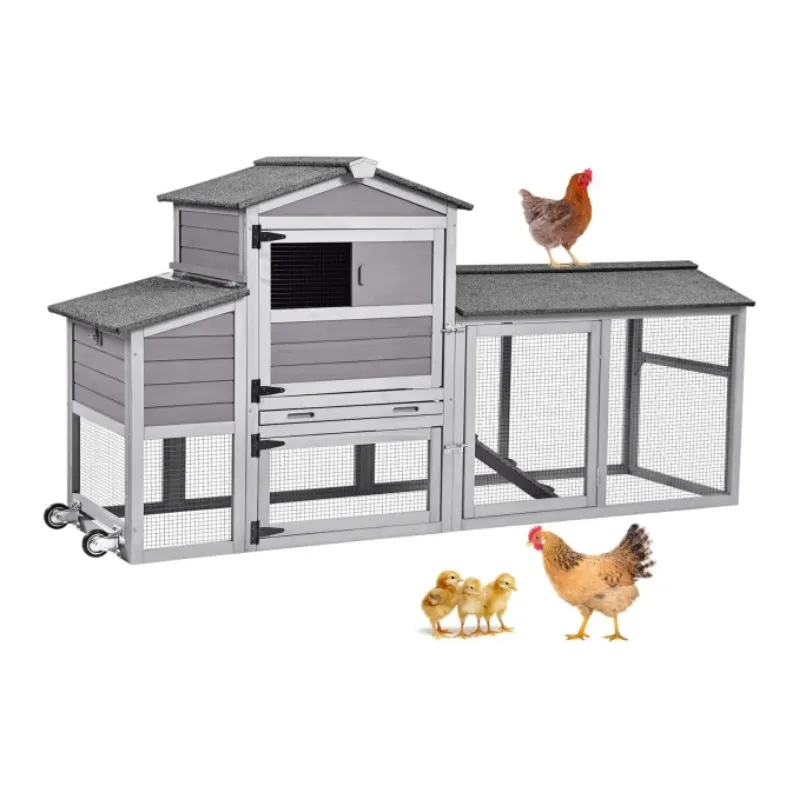 80in Chicken Coop Mobile Hen House Outdoor Wooden Poultry Cage with Wheels Nesting Box Run
80in Chicken Coop Mobile Hen House Outdoor Wooden Poultry Cage with Wheels Nesting Box Run