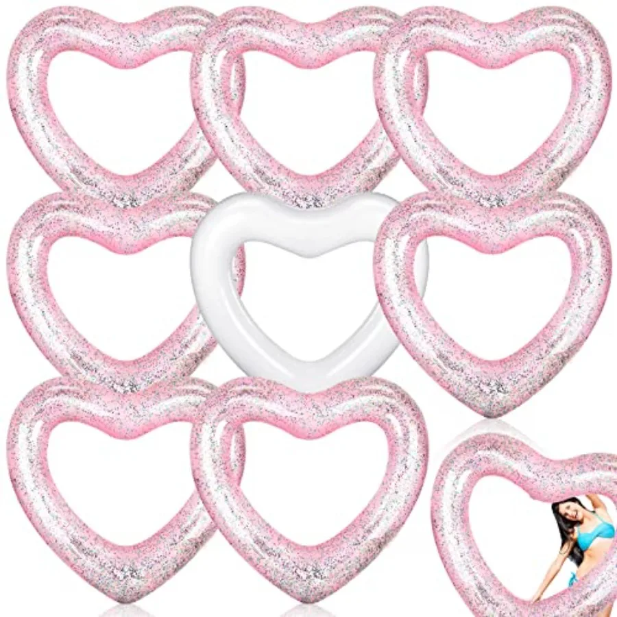 Heart Pool Float for Beach Wedding Party Decor, PVC Material, Pink, Extra-Large 47.3 x 43 Inch Inflatable Water Lounger with St
Heart Pool Float for Beach Wedding Party Decor, PVC Material, Pink, Extra-Large 47.3 x 43 Inch Inflatable Water Lounger with St