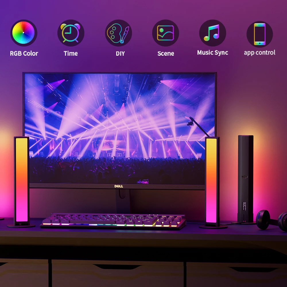 LED Night Light Bar RGB Atmosphere Rhythm Lights Music Synchronization Lamp TV Wall Computer Game Room Party Car Decoration
LED Night Light Bar RGB Atmosphere Rhythm Lights Music Synchronization Lamp TV Wall Computer Game Room Party Car Decoration