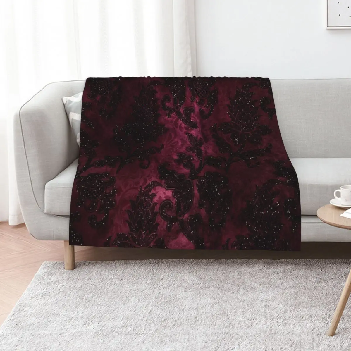 Vintage Glamour Burgundy Damask Throw Blanket Multi Use Warm Blanket for Living Room Bedroom
Vintage Glamour Burgundy Damask Throw Blanket Multi Use Warm Blanket for Living Room Bedroom