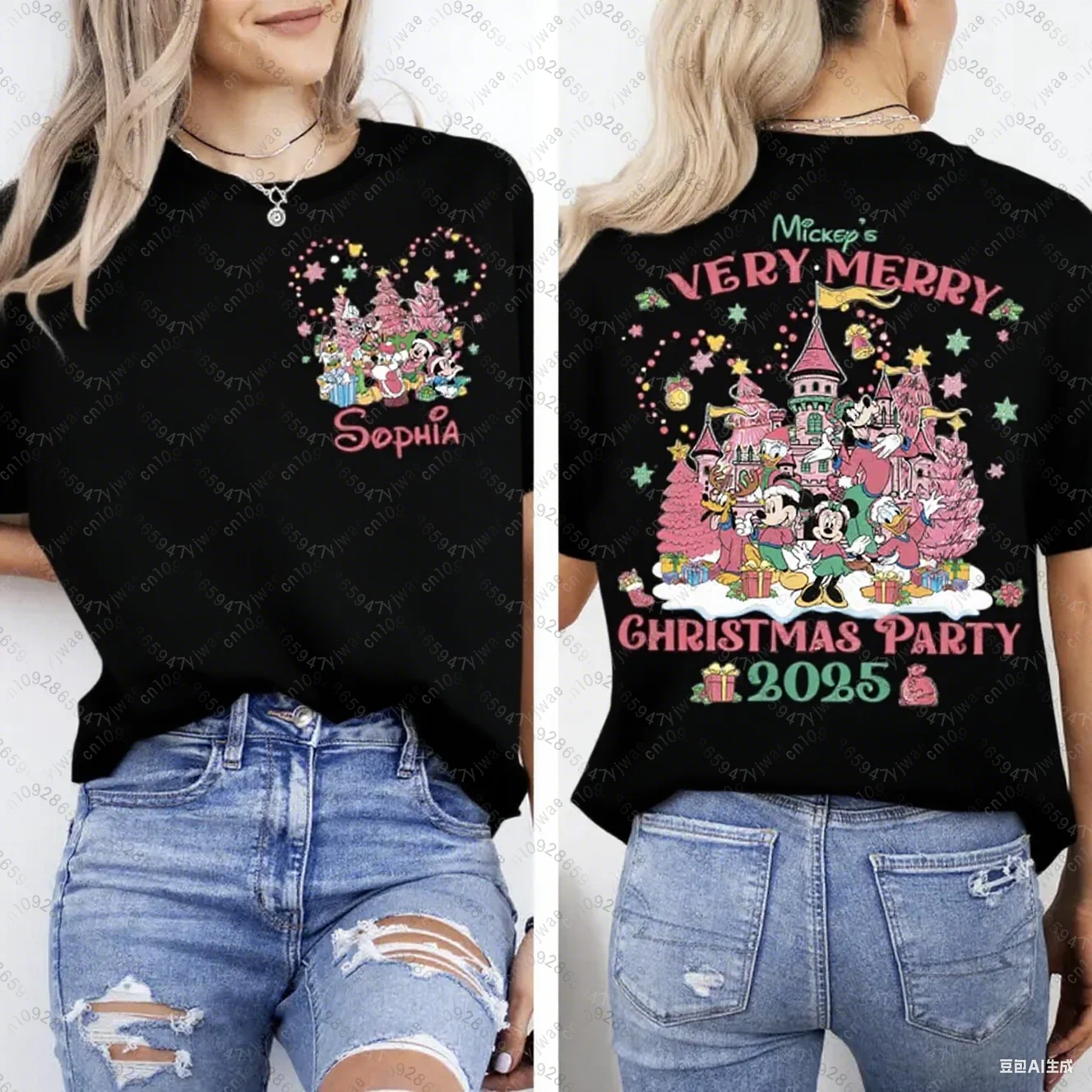Очень рождественская вечеринка с Микки, футболка 2025 года, Рождественская футболка с замком Микки и друзьями, рождественская семейная женская футболка 
Очень рождественская вечеринка с Микки, футболка 2025 года, Рождественская футболка с замком Микки и друзьями, рождественская семейная женская футболка
