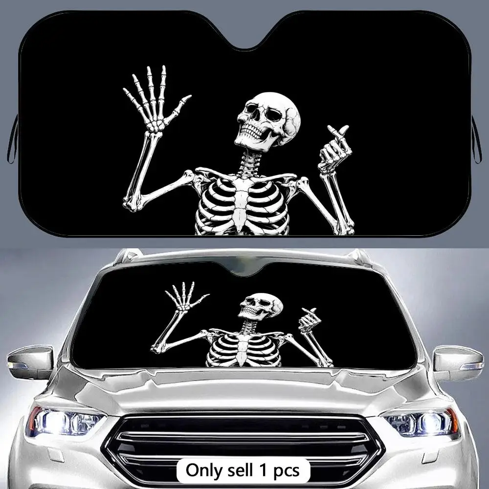Funny Skeleton Sun Visor Aluminum Foil Windshield Sunshade with Reflective UV Protection Heat Insulation Foldable Fit
Funny Skeleton Sun Visor Aluminum Foil Windshield Sunshade with Reflective UV Protection Heat Insulation Foldable Fit