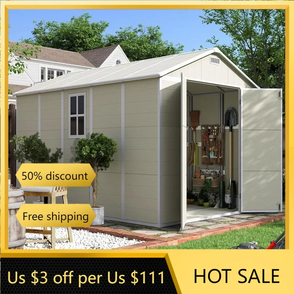 Outdoor Storage Shed 7.5 x 10.7 FT, Plastic Garden Shed for Bike, Garbage Can, Tool, Outside Resin Shed with Lockable Door
Outdoor Storage Shed 7.5 x 10.7 FT, Plastic Garden Shed for Bike, Garbage Can, Tool, Outside Resin Shed with Lockable Door