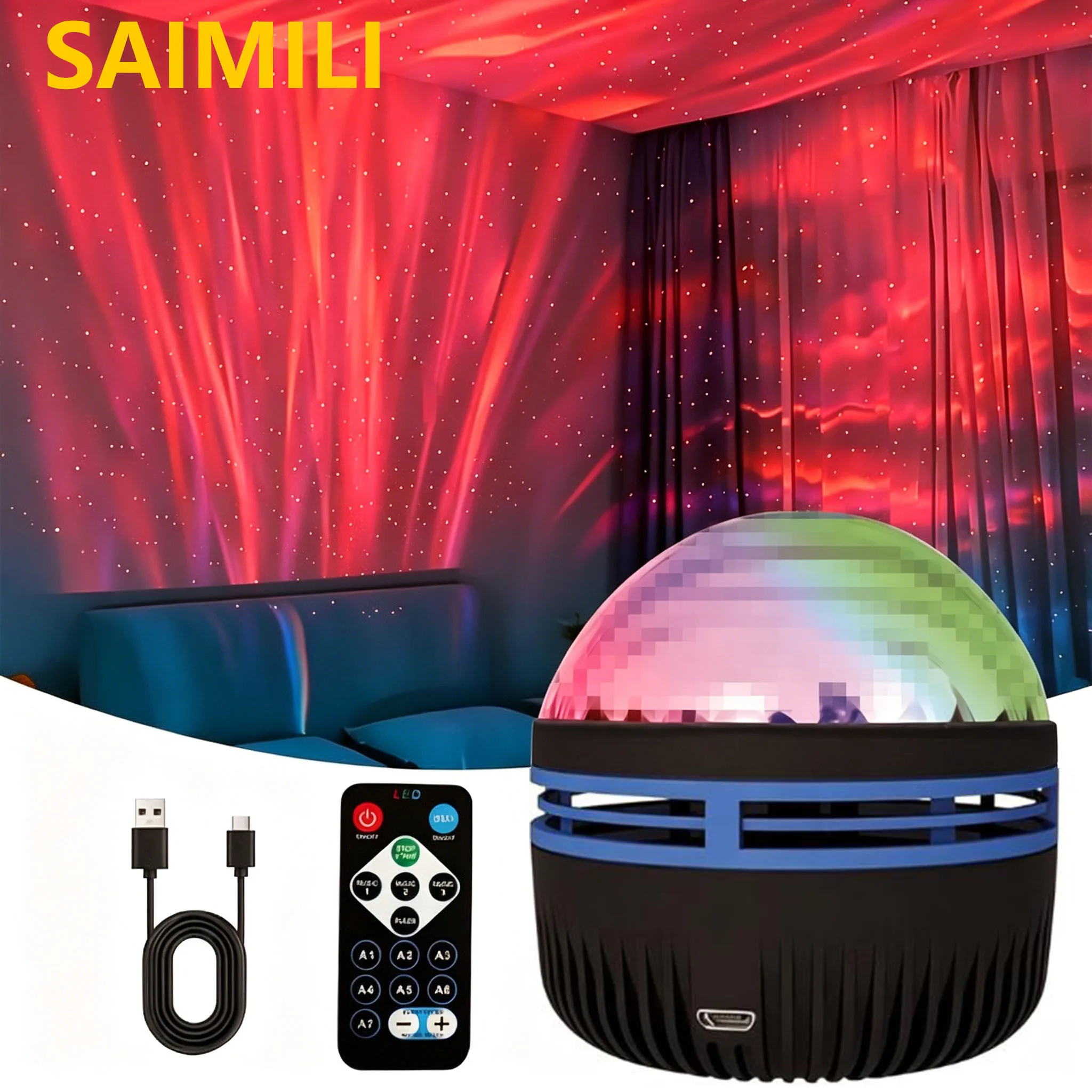 Aurora Starry Sky Projector LED Stage Light with Remote Galaxy Star Projector 7 Lighting Effects for Wedding Party Decoration
Aurora Starry Sky Projector LED Stage Light with Remote Galaxy Star Projector 7 Lighting Effects for Wedding Party Decoration