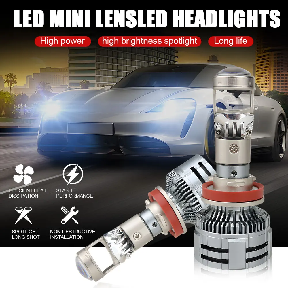 H7 Светодиодная фара Мини-проектор Линза LED H4 H11 H8 H9 9005 9006 HB3 HB4 6000K CSP Светодиодная лампа дальнего/ближнего света 150 Вт Налобный фонарь 12 В LHD
H7 Светодиодная фара Мини-проектор Линза LED H4 H11 H8 H9 9005 9006 HB3 HB4 6000K CSP Светодиодная лампа дальнего/ближнего света 150 Вт Налобный фонарь 12 В LHD
