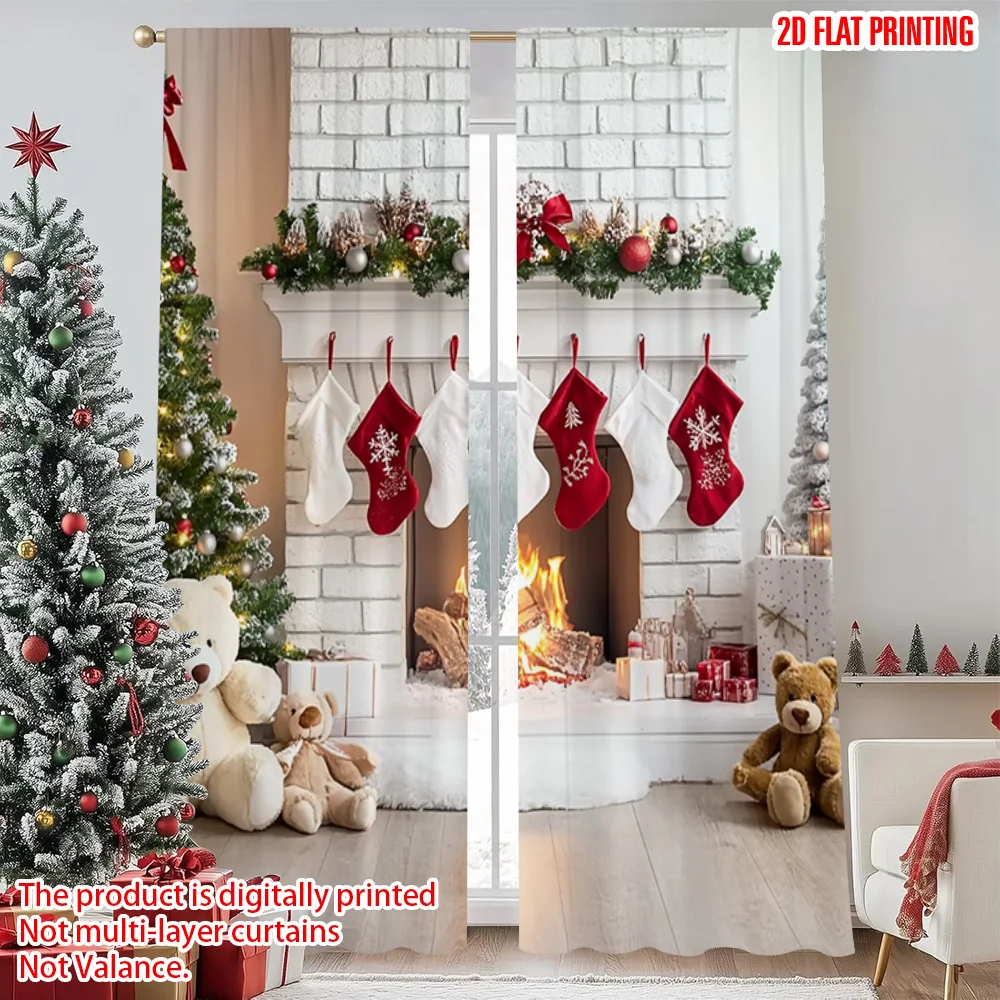 2pcs 2D flat printing Merry Christmas Popular Window Drapes Fireplace and trees Machine Washable Polyester Without Electricity
2pcs 2D flat printing Merry Christmas Popular Window Drapes Fireplace and trees Machine Washable Polyester Without Electricity