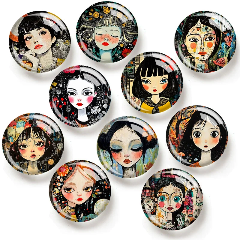 Watercolor Girl 12/18/20/25mm glass cabochon bracelet pendant rings for jewelry demo earrings back Making findings
Watercolor Girl 12/18/20/25mm glass cabochon bracelet pendant rings for jewelry demo earrings back Making findings