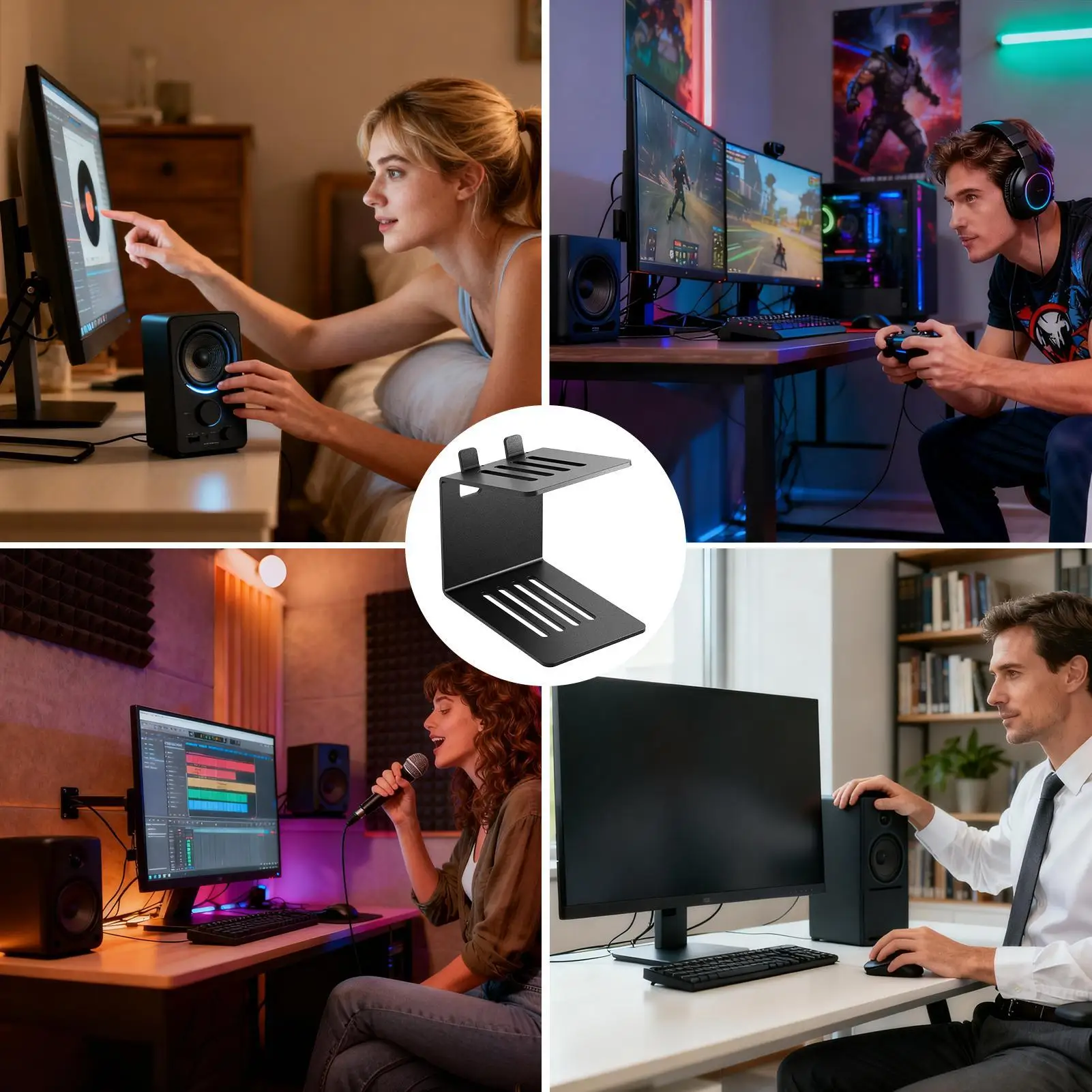 Настольная подставка для динамика, амортизирующая полка для хранения, настольный держатель для динамика, книжная полка, подставка для стола, книжная полка, домашняя студия, гостиная
Настольная подставка для динамика, амортизирующая полка для хранения, настольный держатель для динамика, книжная полка, подставка для стола, книжная полка, домашняя студия, гостиная