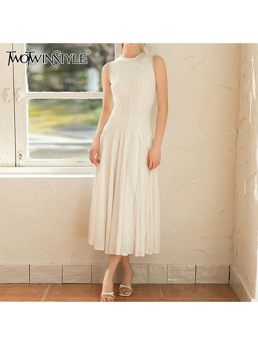 TWOTWINSTYLE однотонные ажурные утягивающие платья для женщин с круглым вырезом без рукавов и высокой талией темпераментные длинные платья женская мода
TWOTWINSTYLE однотонные ажурные утягивающие платья для женщин с круглым вырезом без рукавов и высокой талией темпераментные длинные платья женская мода