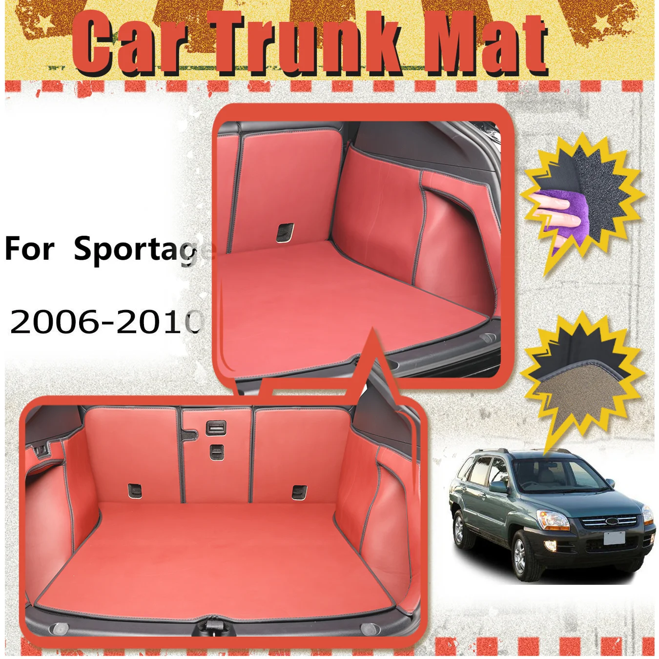 Для KIA для Sportage 2006-2010 автомобильный коврик в багажник с полным окружением, утолщенный трехслойный ПВХ, противоскользящий, износостойкий, водонепроницаемый
Для KIA для Sportage 2006-2010 автомобильный коврик в багажник с полным окружением, утолщенный трехслойный ПВХ, противоскользящий, износостойкий, водонепроницаемый