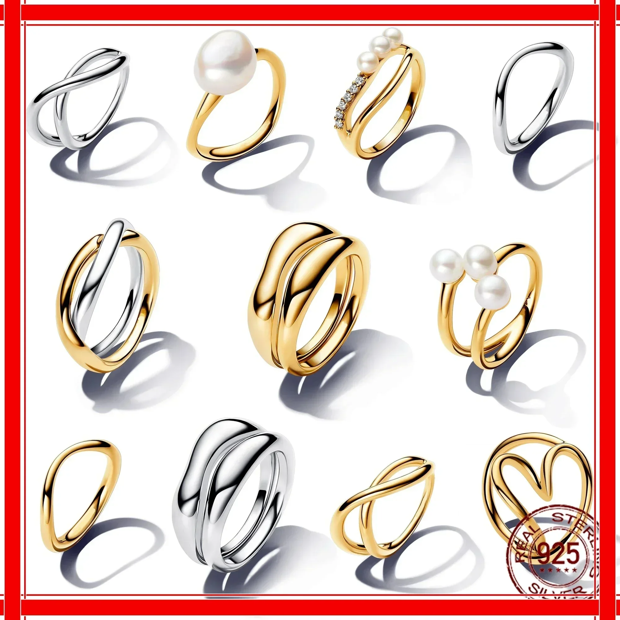 2025 New Release Women's 925 Silver Pearl Open Rings Heart Wedding Irregular Ring female superimposition Fine Jewelry Gift
2025 New Release Women's 925 Silver Pearl Open Rings Heart Wedding Irregular Ring female superimposition Fine Jewelry Gift