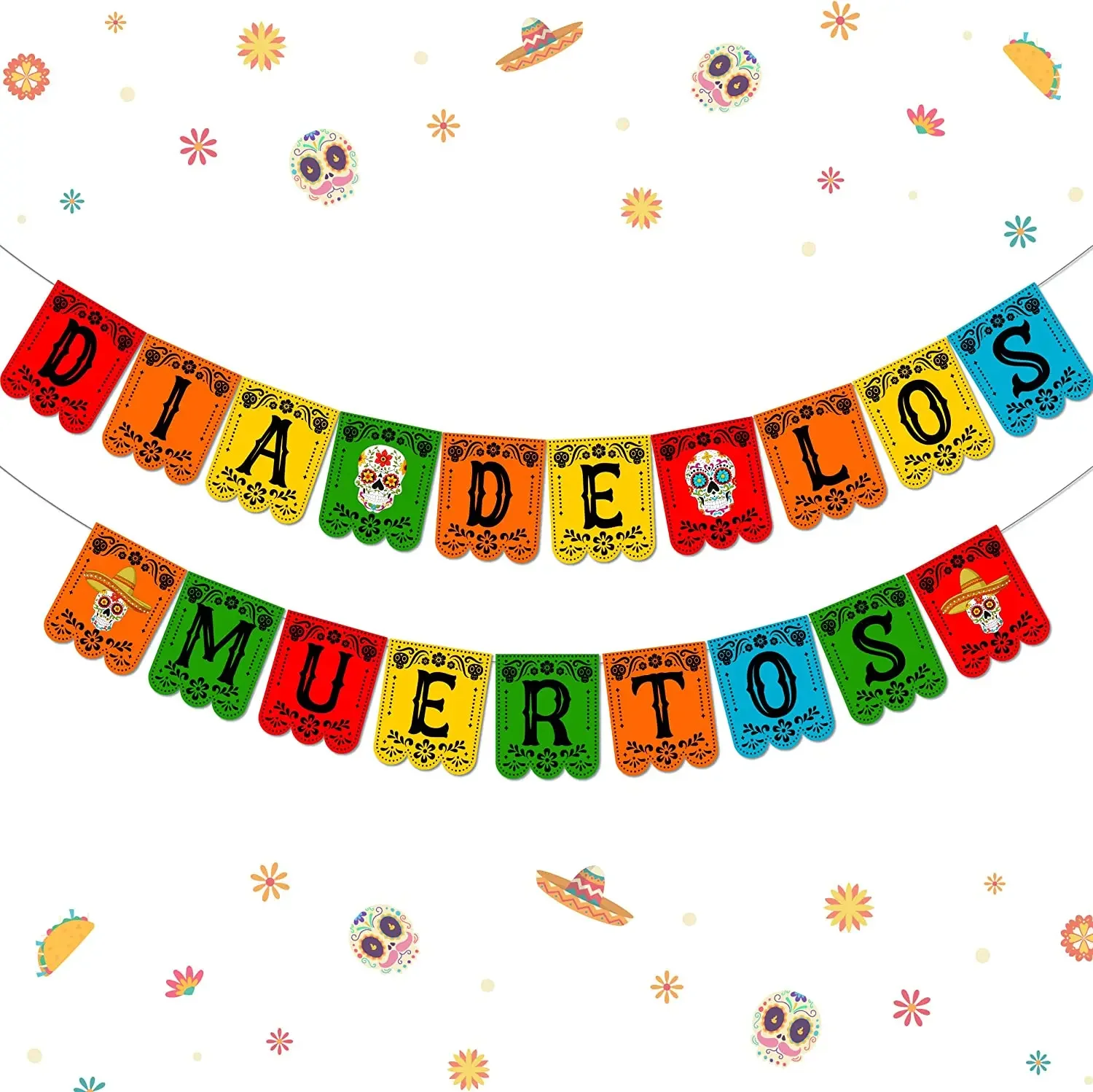 Kreatwow-Day of The Dead Party Decorations, Sugar Skull Banner Decoration, Mexican Halloween Supplies
Kreatwow-Day of The Dead Party Decorations, Sugar Skull Banner Decoration, Mexican Halloween Supplies