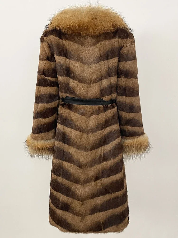 2025 Women Fashion Warm Luxury Coat Long Real Rabbit Fur Jacket Female Natural Raccoon Fur Collar
2025 Women Fashion Warm Luxury Coat Long Real Rabbit Fur Jacket Female Natural Raccoon Fur Collar